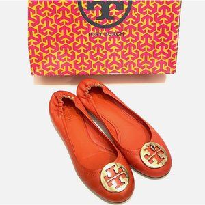 TORY BURCH like NEW Red Orange Minnie Travel Ballet